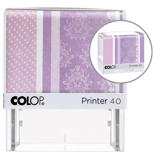 Colop Printer IQ40 Lady Line - biay-fioletowy